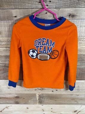 Healthtex Dream Team Sports Orange Boys (3T) Shirt Fleece Casual Long Sleeve Top